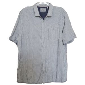 Jeremiah Mens Blue and White Patterned Short Sleeve Buttondown Shirt Size‎ XL